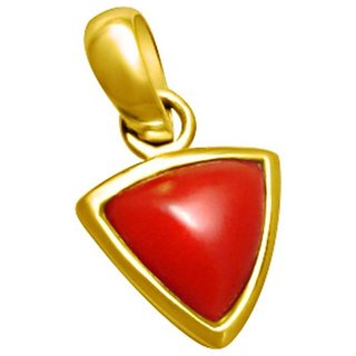 red coral pendant gold