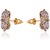 Gold Plated American Diamond (AD) Stud Earrings for Women by Beadworks (ER-AD-20172)