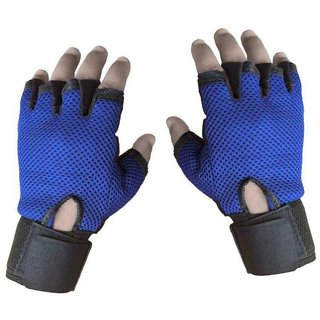 Tahiro Blue Leather  GYM Weigth Lifting Gloves - Pack OF 1