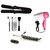 Combo of(4 pcs) Hair Curling Rod, 1000w Hair Dryer ,Hair Straightener and Makeup Brushes Kit Set of 5