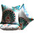 Rangrage - Marbled Peacock Trio - Hand painted - White - Cotton Cushion Cover