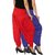 Culture the Dignity Women's Lycra Side Plated Dhoti Patiala Salwar Harem Pants Combo - SPL_DH - B1R - Pack of 2 - Blue - Red