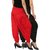 Culture the Dignity Women's Lycra Side Plated Dhoti Patiala Salwar Harem Pants Combo - SPL_DH - BR - Pack of 2 - Black - Red