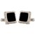 classic black enamel square cufflinks