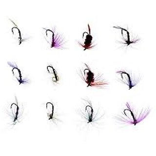 12Pcs Butterfly Design Dry Fly Fishing Flies, Fish Lure Hook Accessories