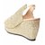 Dajwari Women's Synthetic Leather Gold Color Wedges