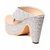Dajwari Women's Synthetic Leather Silver Color Wedges