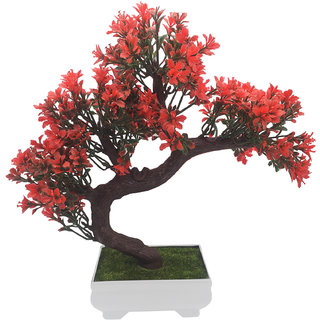 Buy Random Bent Artificial Bonsai Tree With Small Red Leaves Online Get 62 Off