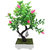 Random Y Shaped Artificial Bonsai Tree with Green Leaves and Pink Cone Shaped Flowers