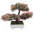 Random 3 Headed Artificial Bonsai Tree with Green and Pink Leaves