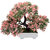 Random 3 Headed Artificial Bonsai Tree with Green and Pink Leaves