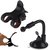 S4D Soft Tube Mobile Holder With Multi-Angle 360 Degree Rotating Clip,Double Duck (Black)