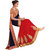 Srk Blue and Red Colour Georgette Embroidered Saree