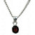 red garnet oval shaped gemstone studded locket in 925 sterling silver