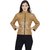 Bona Light Brown Brown Faux Leather Jackets For Womens