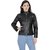 Bona Black Faux Leather Jackets For Womens