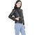 Bona Black Faux Leather Jackets For Womens