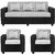 Status Nexon 3+1+1 Luxury Sofa Set With 5 Soft Cushions ( Black+ Grey)