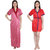 Ansh Fashion Wear Women's Satin Nightwear Babydoll Dress Pack of 2