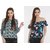 Klick2Style Women's Crepe Multicolor and Black Top (Pack of 2)