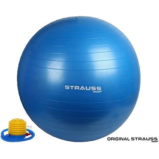 Strauss Anti Burst Gym Ball with Foot Pump, 55 CM