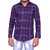 RAFE JEANS Red  Blue Checked Slim Fit Casual Shirt