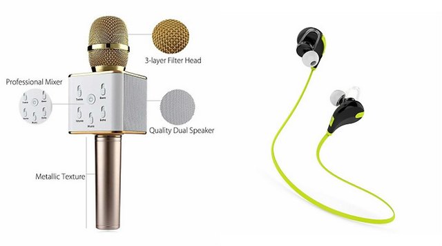 Clairbell Q7 Microphone and Jogger Bluetooth Headset for SAMSUNG GALAXY J 1 Q7 Mic and Karoke with bluetooth speaker Jogger Bluetooth Headset With