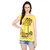 P-Nut Womens Yellow Printed Cotton T-shirt