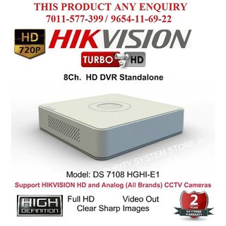 Buy Hikvision 1 Mp Full Hd Ds 7108hghi F1 Turbo Hd 7p 8ch Hd Dvr Standalone 8ch Online 5399 From Shopclues