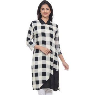 Buy Aarnaa Women Casual Kurti 3/4th Sleeve Shirt Collar ...