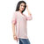 Aarnaa Women Casual Tunic 3/4th Sleeve Mandarin Collar Light Pink Muslin Short Kurti