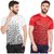 Masch Sports Mens Polyester Printed T-Shirts - Pack of 2 (White & Red)