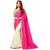 Greenvilla Designs Pink And White Paper silk Saree With Blouse