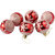 Skycandle Christmas Tree Red Shinining Balls Hanging Ornaments For Xmas Decoration, (Pack of 6)