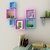 Woodworld MDF Wall Shelves Nesting Square Shape Set of 6 Wall Racks Shelves pink+ skyblue