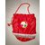 Designer Velvet Red Potli Bag with Pearl handle-Depth 23 cm