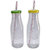 6th Dimensions Latest Dairy Glass Milk Bottles Mason Jar, Set of 2, 440 ML