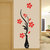 Walltola Wall Stickers Red Flowers with Vase Home Office Decoration Vinyl (PVC Vinyl ,40 x 120, Multicolor)