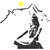 Walltola Wall Stickers Lord Shiva Meditating on Kailash Mountain(PVC Vinyl ,75 x 95, Black)
