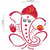 Walltola Wall Stickers Lord Ganesha in Red Colour(PVC Vinyl ,60 x 60, Red)