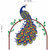 Walltola Wall Stickers Peacock Bird on Branch in Blue Yellow Floral(PVC Vinyl ,120 x 100, Multicolor)