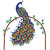 Walltola Wall Stickers Peacock Bird on Branch in Blue Yellow Floral(PVC Vinyl ,120 x 100, Multicolor)