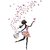 Walltola Wall Stickers Dreamy Girl With Flying Colorful Butterflies(Pvc Vinyl ,100 X 70, Multicolor)