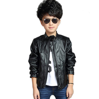 Buy Kids boy's black leather jacket Online @ ₹899 from ShopClues