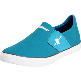 Sparx Green Blue Men's Canvas Loafers 
