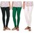 BuyNewTrend Black Green White Cotton Legging For Women-Pack of 3