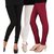 BuyNewTrend Black White Maroon Cotton Legging For Women-Pack of 3