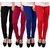 BuyNewTrend Black Maroon Royal Blue Red Cotton Legging For Women-Pack of 4