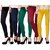 BuyNewTrend Black Navy Green Maroon Yellow Cotton Legging For Women-Pack of 5