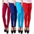 BuyNewTrend Maroon Royal Blue Sky Blue Red Cotton Legging For Women-Pack of 4